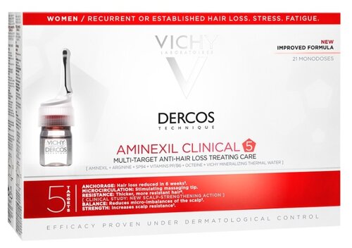 Vichy DERCOS AMINEXIL INTENSIVE 5, средство против выпадения волос для женщин - фото 2