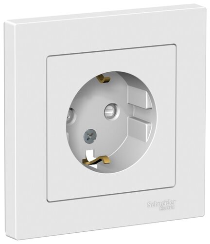 Розетка Schneider Electric AtlasDesign ATN000144,16А, с защитной шторкой, с заземлением, белый - фото 1