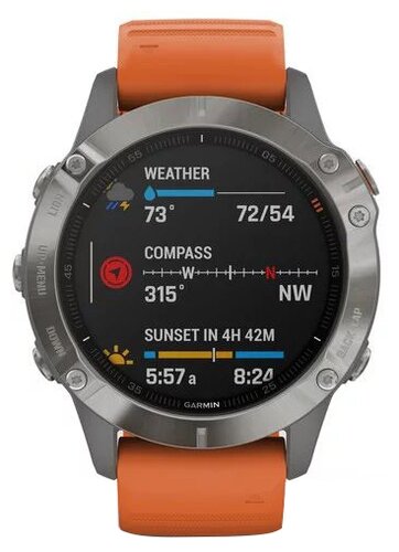 Часы Garmin Fenix 6 Sapphire титановый - фото 3