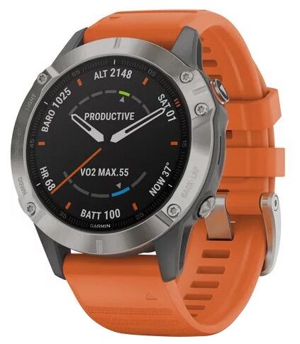 Часы Garmin Fenix 6 Sapphire титановый - фото 1