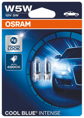 Лампа автомобильная галогенная Osram COOL BLUE INTENSE W5W 2825HCBI-02B 12V 5W - фото 1