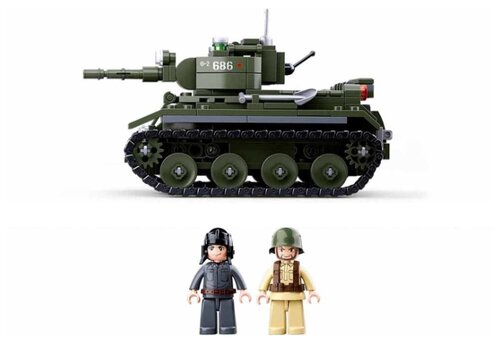 Конструктор SLUBAN WW2 M38-B0686 Танк - фото 5