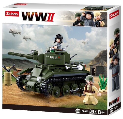 Конструктор SLUBAN WW2 M38-B0686 Танк - фото 1