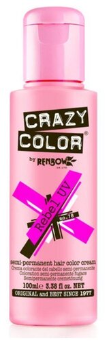 Краситель прямого действия Crazy Color Semi-Permanent Hair Color Cream Rebel UV 78 - фото 1