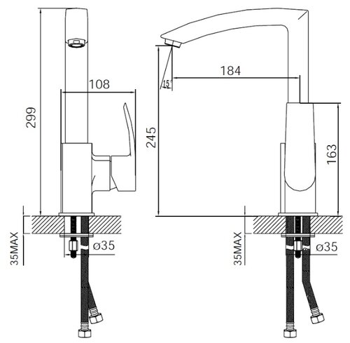 Однорычажный смеситель для кухни (мойки) IDDIS Vane YA56177C - фото 4