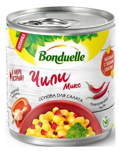 Овощная смесь с кукурузой Чили Микс Bonduelle жестяная банка 425 мл - фото 1