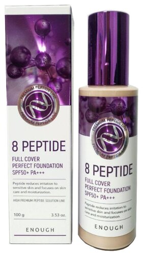 Enough Тональный крем 8 Peptide Full Cover Perfect Foundation, 100 мл - фото 2