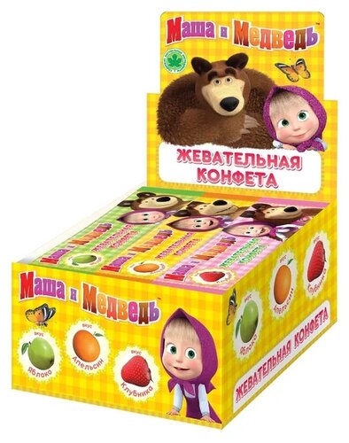 Жевательные конфеты Сладкая сказка Маша и медведь ассорти 48 шт. - фото 1