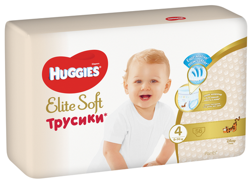 Huggies Elite Soft трусики 4 (9-14 кг) 56 шт. - фото 1