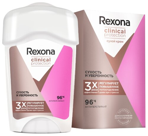 Rexona антиперспирант, крем, Clinical Protection Сухость и Уверенность - фото 3