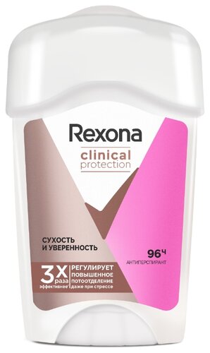 Rexona антиперспирант, крем, Clinical Protection Сухость и Уверенность - фото 1