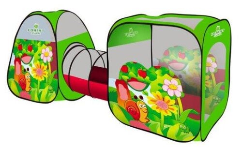 Палатка Наша игрушка Веселая улитка комплекс из 2 палаток с туннелем SG7015-B - фото 1