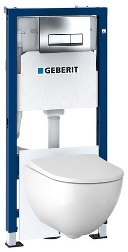 Унитаз с инсталляцией подвесной GEBERIT Acanto 500.128.21.A с горизонтальным выпуском - фото 1