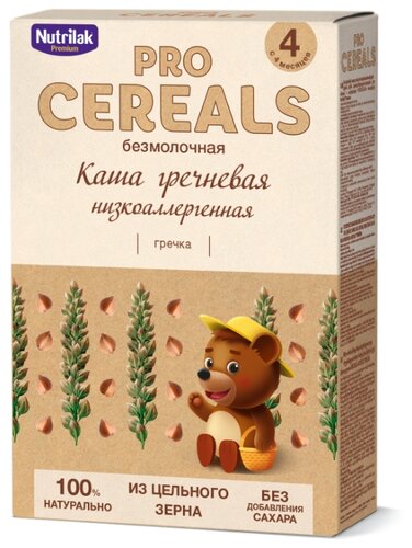 Каша Nutrilak (InfaPrim) безмолочная PROCEREALS гречневая низкоаллергенная (с 4 месяцев), 200 г - фото 1