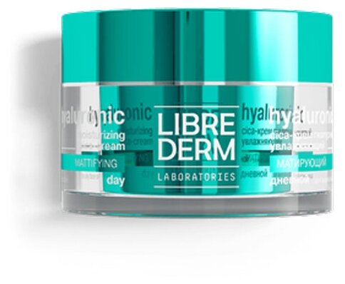 Librederm Hyaluronic Moisturizing Mattifying Day Cica-Cream for Oily Skin Гиалуроновый дневной cica-крем для лица увлажняющий матирующий для жирной кожи - фото 2