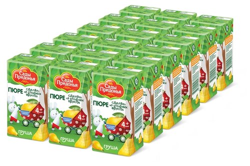 Пюре Сады Придонья груша (с 4 месяцев) Tetra Pak 125 г, 18 шт - фото 1