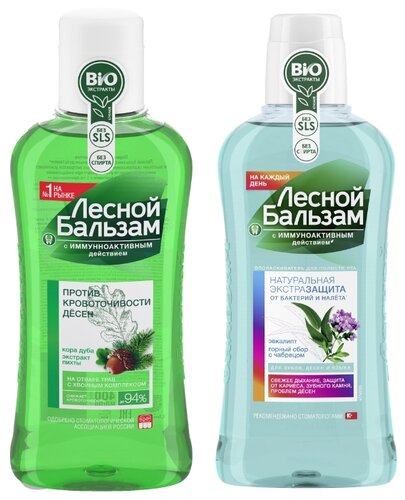 Лесной бальзам ополаскиватель Против кровоточивости десен и Натуральная экстразащита от бактерий и налета - фото 1