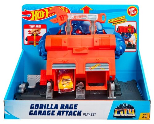 Трек Hot Wheels City Gorilla Rage Garage Attack GJK89 - фото 2