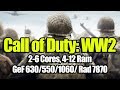 Видео - Call of Duty: WW2 на слабом ПК (2-6 Cores, 4-12 Ram, GeForce 630/550/1060/ Rad 7870)