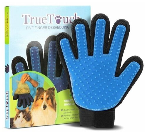 Пуходерка, рукавичка Goodly True Touch для расчесывания шерсти кошек и собак, груминг перчатка для вычесывания шерсти, на правую руку - фото 2