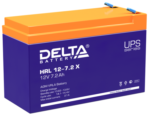 Аккумуляторная батарея DELTA Battery HRL 12-7.2 X 7.2 А·ч - фото 1