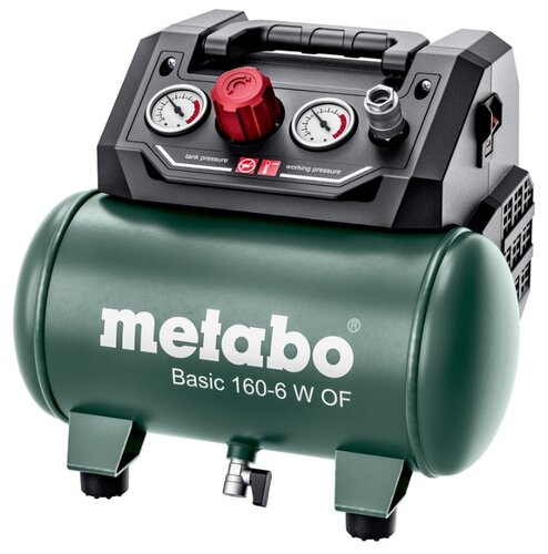 Компрессор безмасляный Metabo Basic 160-6 W OF, 6 л, 0.9 кВт - фото 1