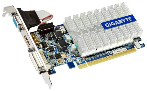 Видеокарта GIGABYTE GeForce 210 520MHz PCI-E 2.0 1024MB 1200MHz 64 bit DVI HDMI HDCP - фото 1