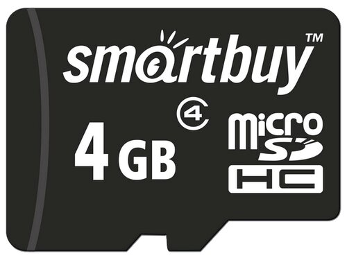 Карта памяти SmartBuy microSDHC Class 4 4GB + SD adapter - фото 1