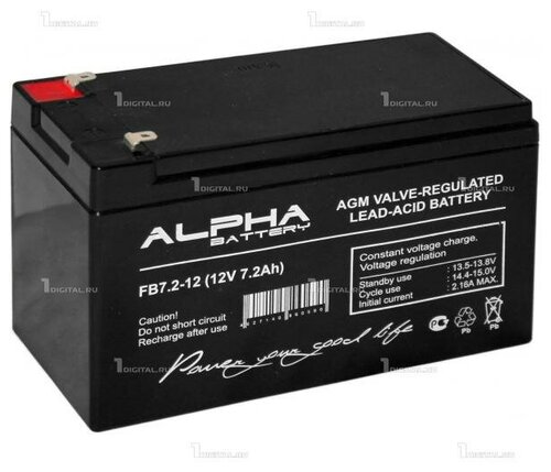 Аккумулятор Alpha Battery FB 7.2-12 (12В, 7.2Ач / 12V, 7.2Ah / вывод F1) - фото 2