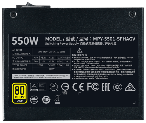 Блок питания Cooler Master V550 SFX GOLD 550W - фото 4