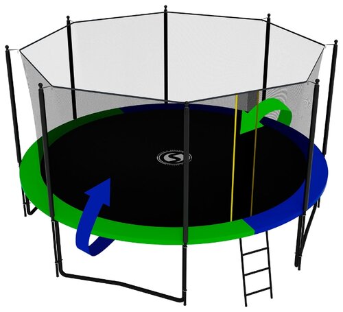 Каркасный батут SWOLLEN Classic Black 14 FT 427х427х259 см - фото 2