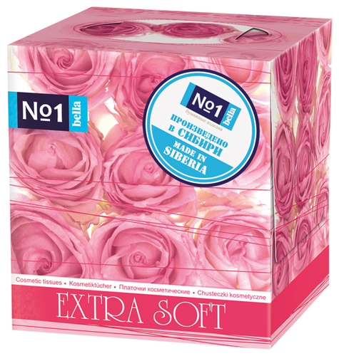 Платочки Bella №1 косметические двухслойные Extra Soft Розовые розы - фото 1