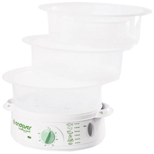 Пароварка ENDEVER Vita 175 белый/зеленый - фото 4