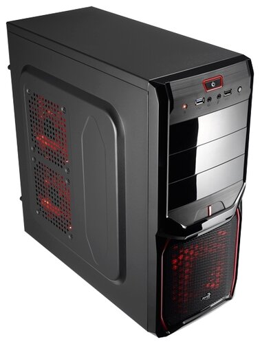Компьютерный корпус AeroCool V3X Advance Devil Red Edition Black - фото 1