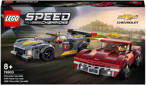 Конструктор LEGO Speed Champions 76903 Chevrolet Corvette C8.R Race Car and 1968 Chevrolet Corvette - фото 1
