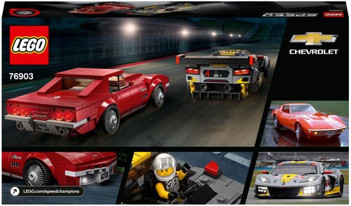 Конструктор LEGO Speed Champions 76903 Chevrolet Corvette C8.R Race Car and 1968 Chevrolet Corvette - фото 2