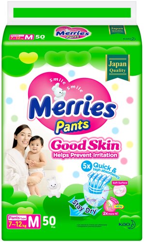 Merries подгузники-трусики Good Skin M (7-12 кг) - фото 1